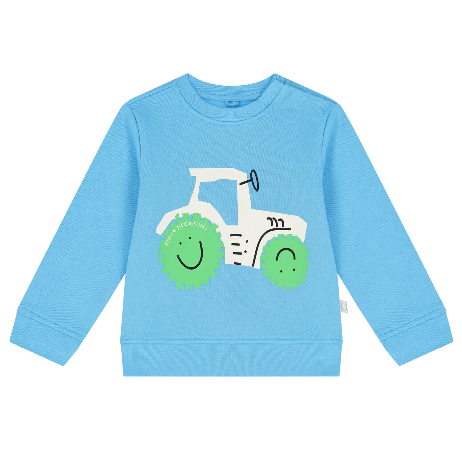 Younger Boys Blue Tractor Sweatshirt, 1, hi-res