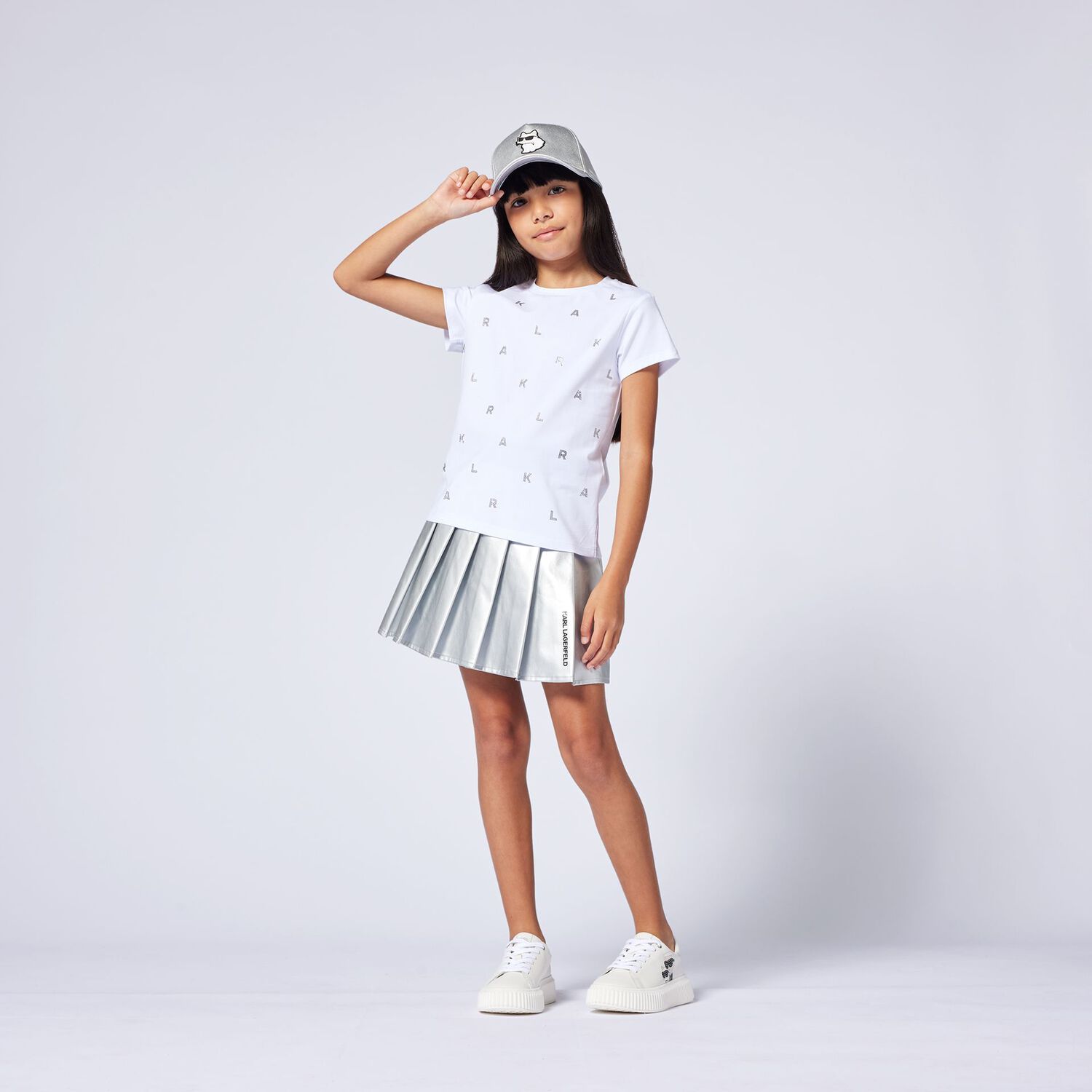 Girls Silver Choupette Cap, 1, hi-res image number null