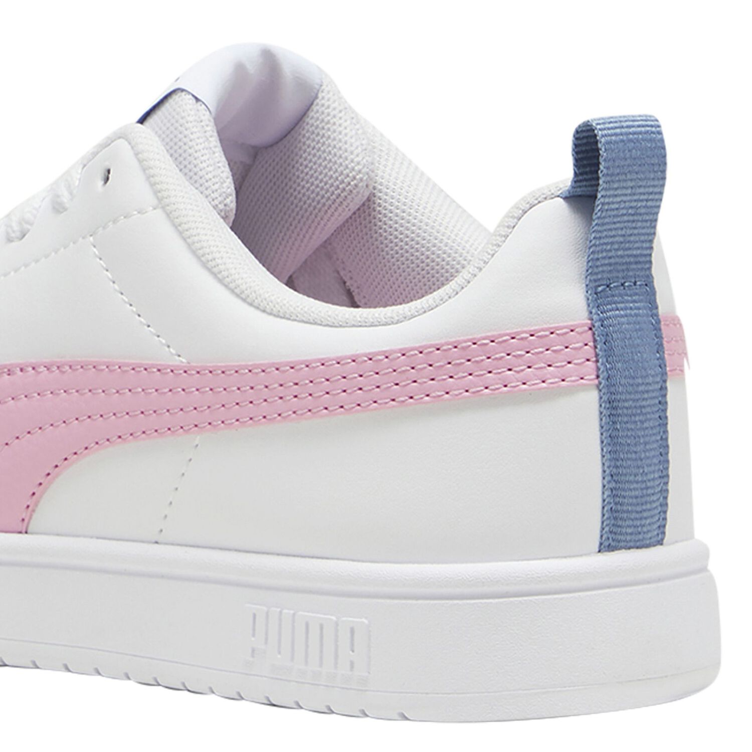 Girls White & Pink Rickie Trainers, 2, hi-res