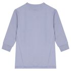 Girls Blue Floral Logo Sweatshirt Dress, 2, hi-res