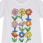 Girls White Flower T-Shirt, 1, hi-res