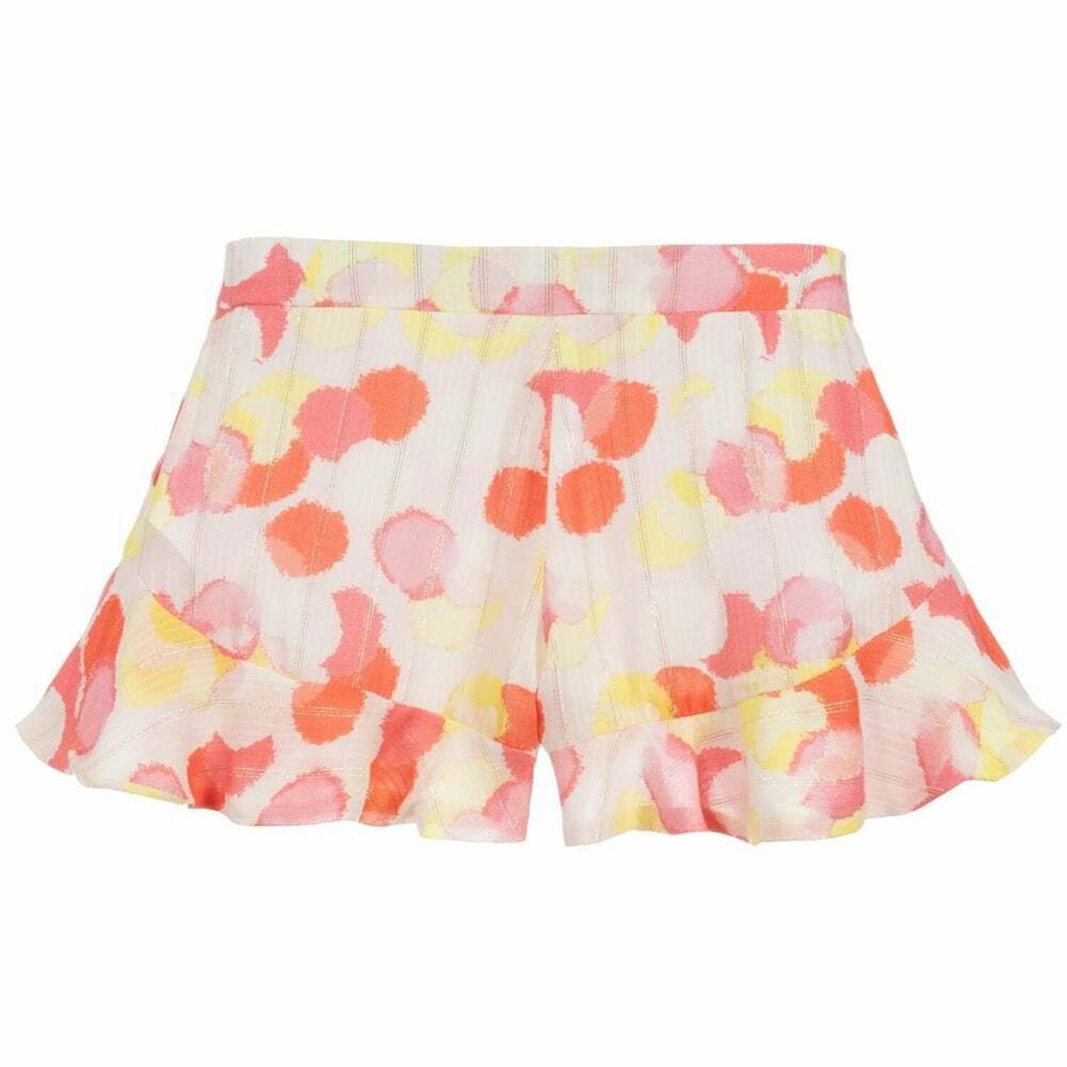 Girls Pink and White Printed Shorts, 1, hi-res