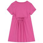 Girls Pink Logo T-Shirt Dress , 1, hi-res