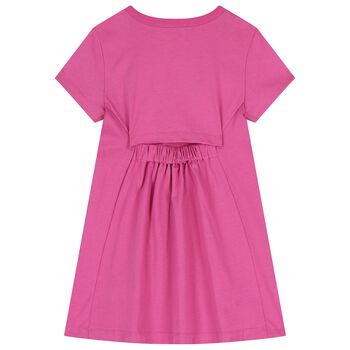 Girls Pink Logo T-Shirt Dress 