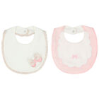 Baby Girls Pink & Ivory Bib ( 2-Pack ), 1, hi-res