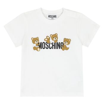 Younger White Teddy Bear Logo T-Shirt
