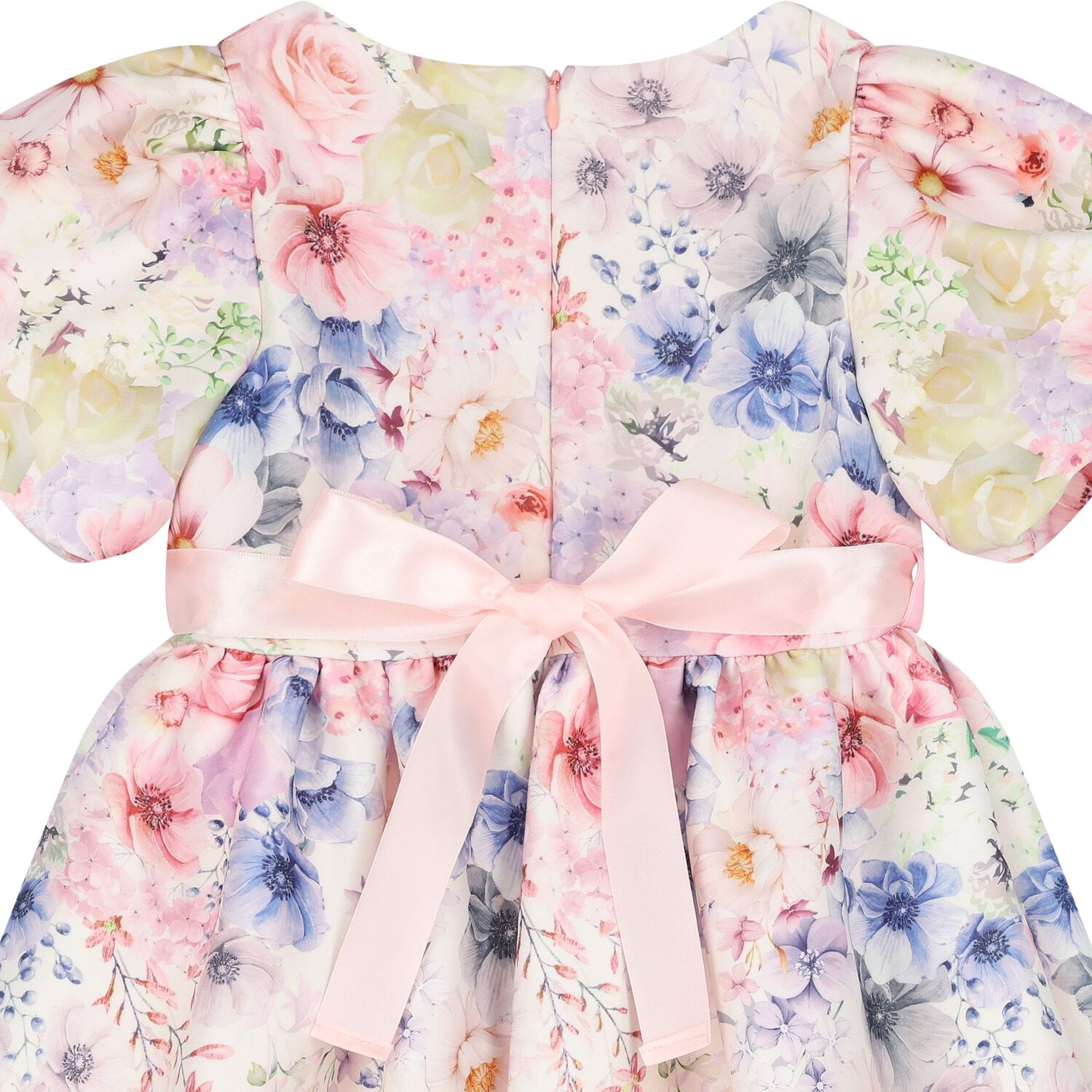 Girls White & Pink Floral Dress, 1, hi-res
