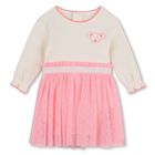 Baby Girls Ivory & Pink Tulle Dress, 1, hi-res