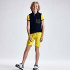 Boys Yellow Cotton Shorts, 1, hi-res