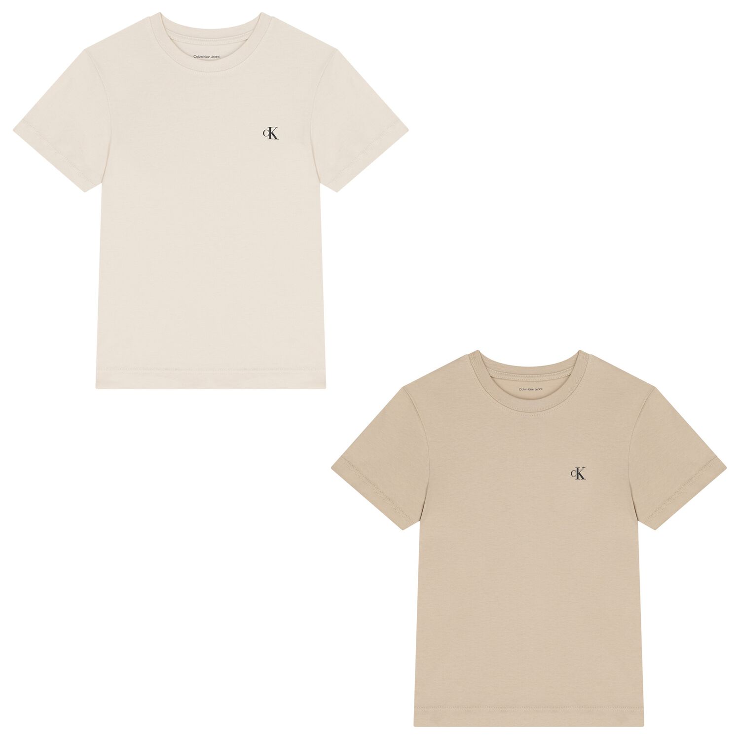 Boys Ivory & Beige Logo T-Shirt ( 2-Pack ), 12, hi-res