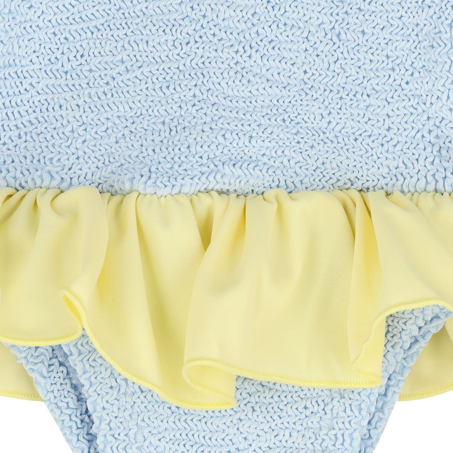 Girls Blue Ruffle Crinkle Swimsuit, 4, hi-res