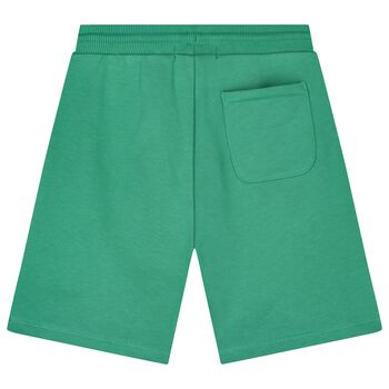 Boys Green Logo Jersey Shorts