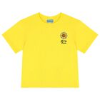 Girls Yellow Logo Flower T-Shirt, 1, hi-res