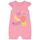 Baby Girls Pink Fruits Romper, 1, hi-res