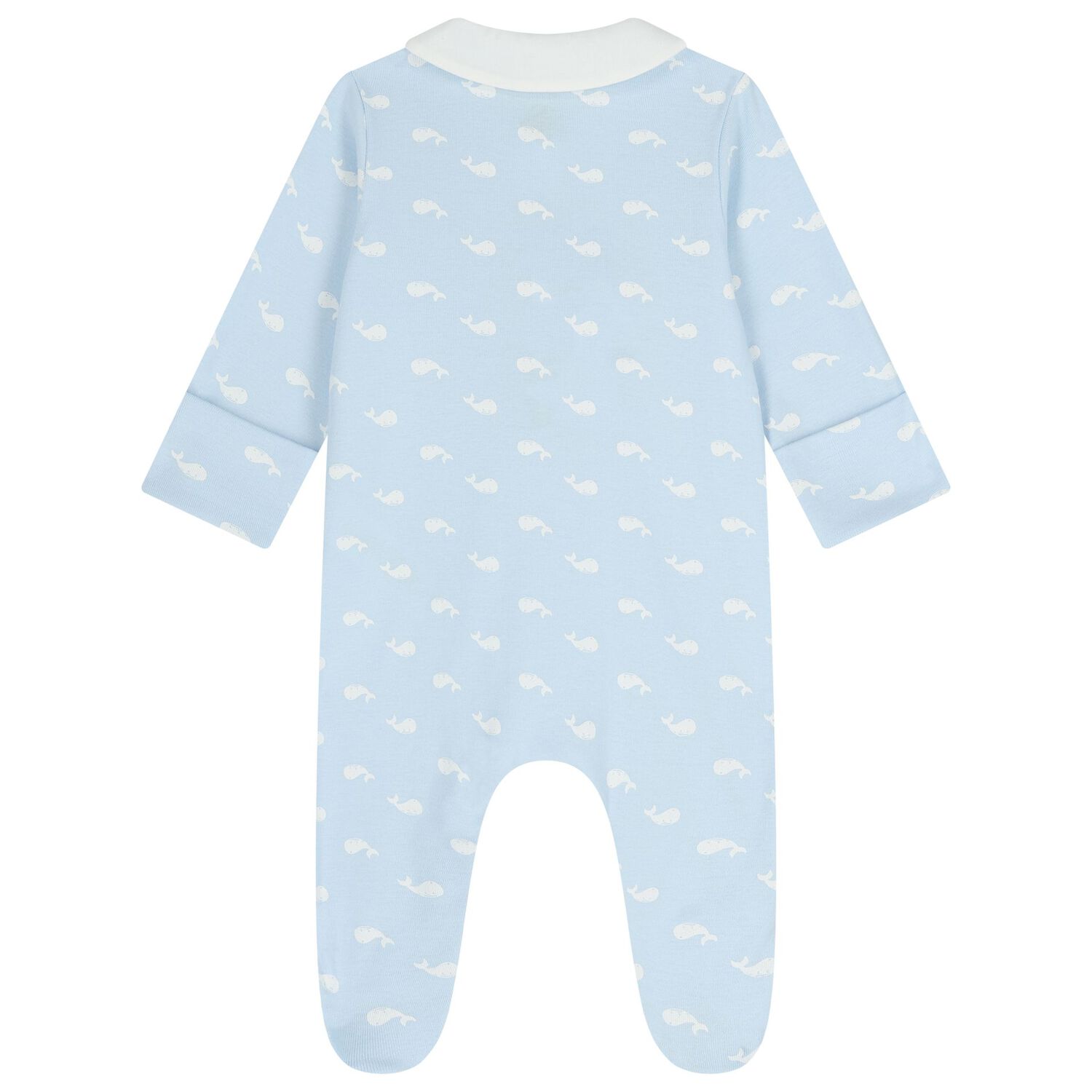 Baby Boys Blue Whale Babygrow, 1, hi-res