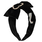 Girls Black Heart Headband, 1, hi-res