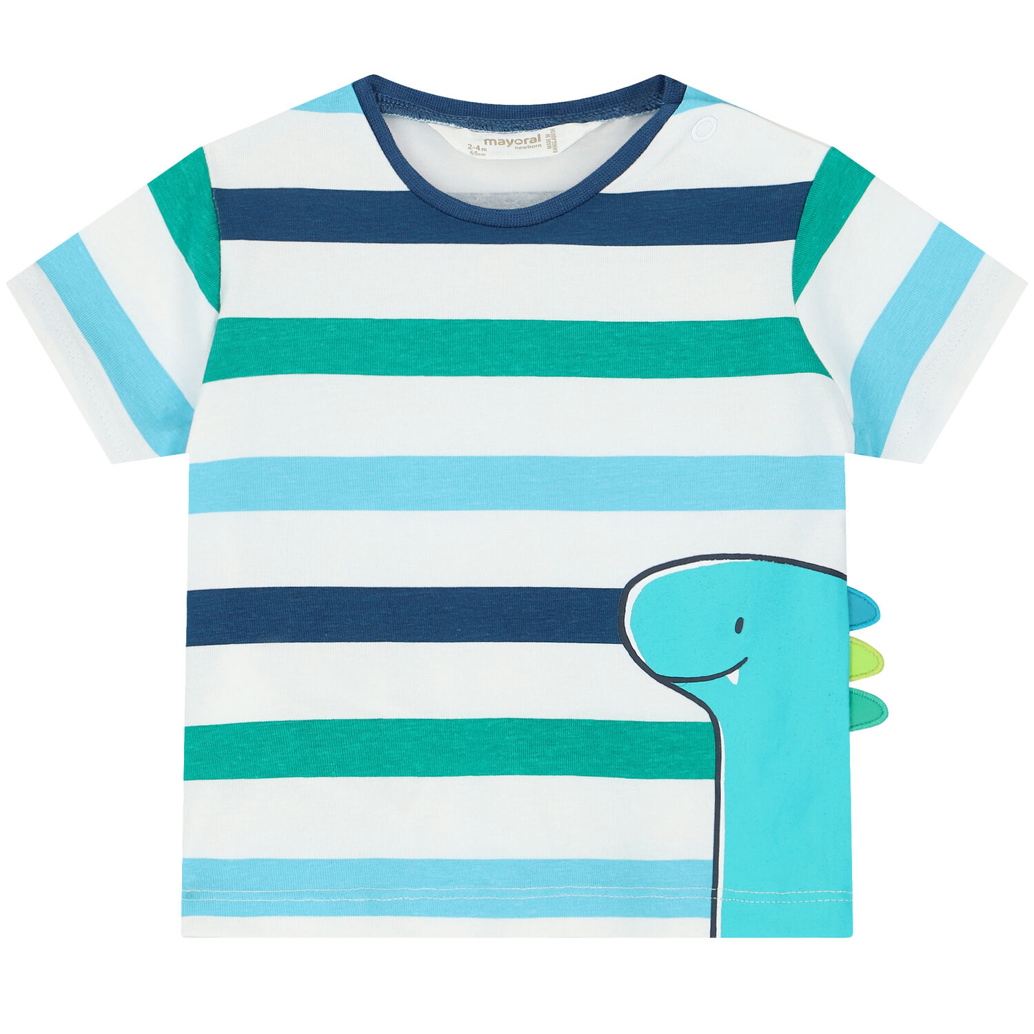 Baby Boys White & Blue Dinosaur T-Shirts (2 Pack), 1, hi-res image number null