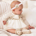 Baby Girls Ivory Glitter Tulle Dress Set, 1, hi-res