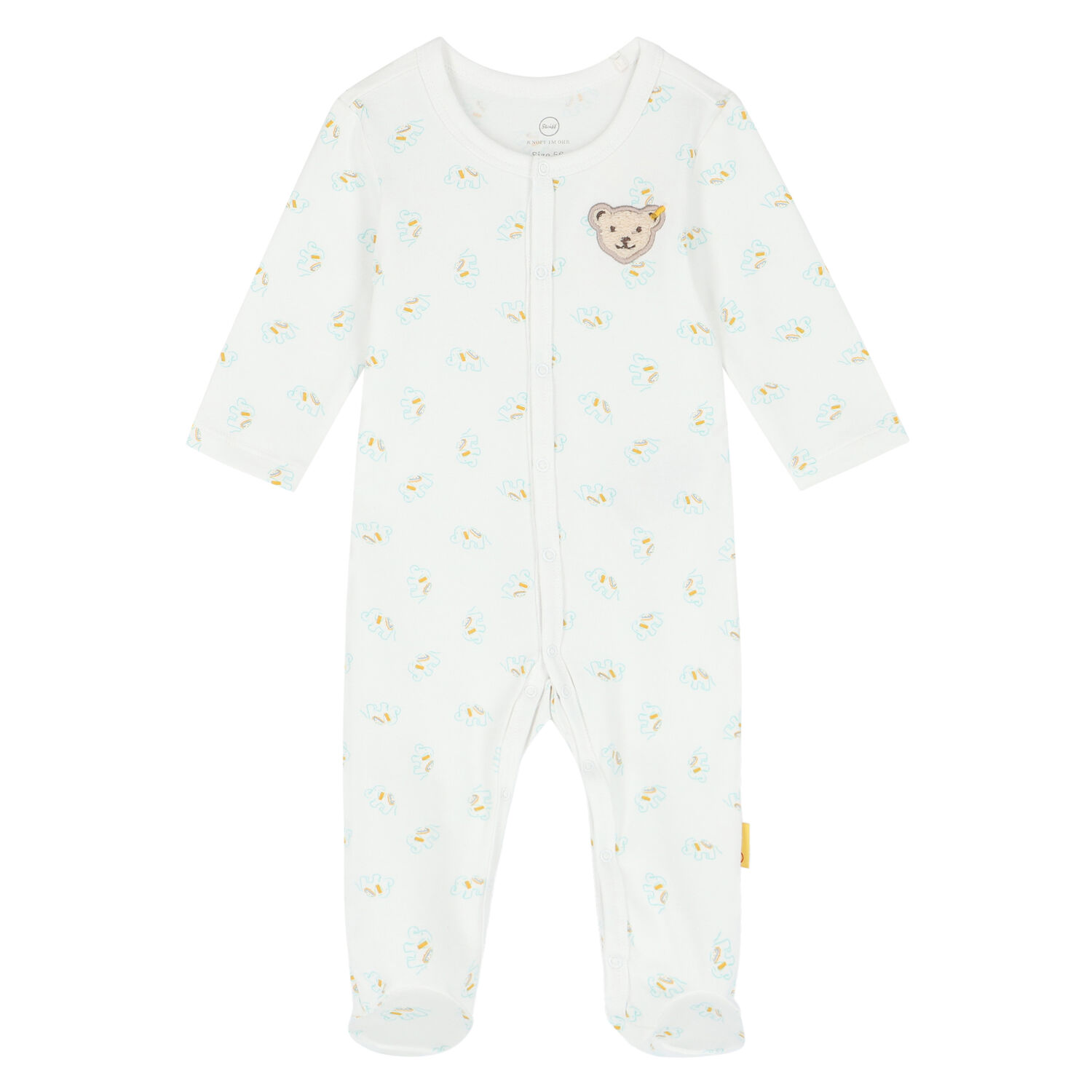 Baby Boys White Elephant & Teddy Babygrow, 2, hi-res image number null