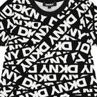 Girls Black & White Logo Dress, 1, hi-res