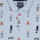 Boys Blue Teddy Bear Logo Polo Shirt, 2, hi-res