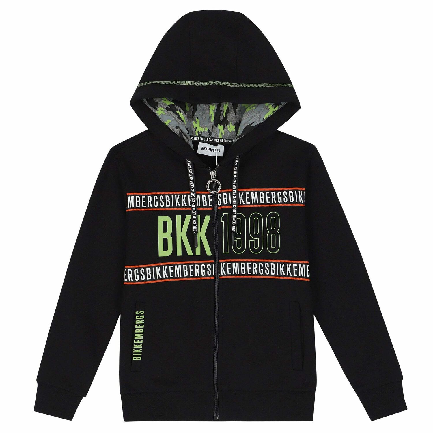 Boys Black Logo Zip Up Top, 1, hi-res image number null