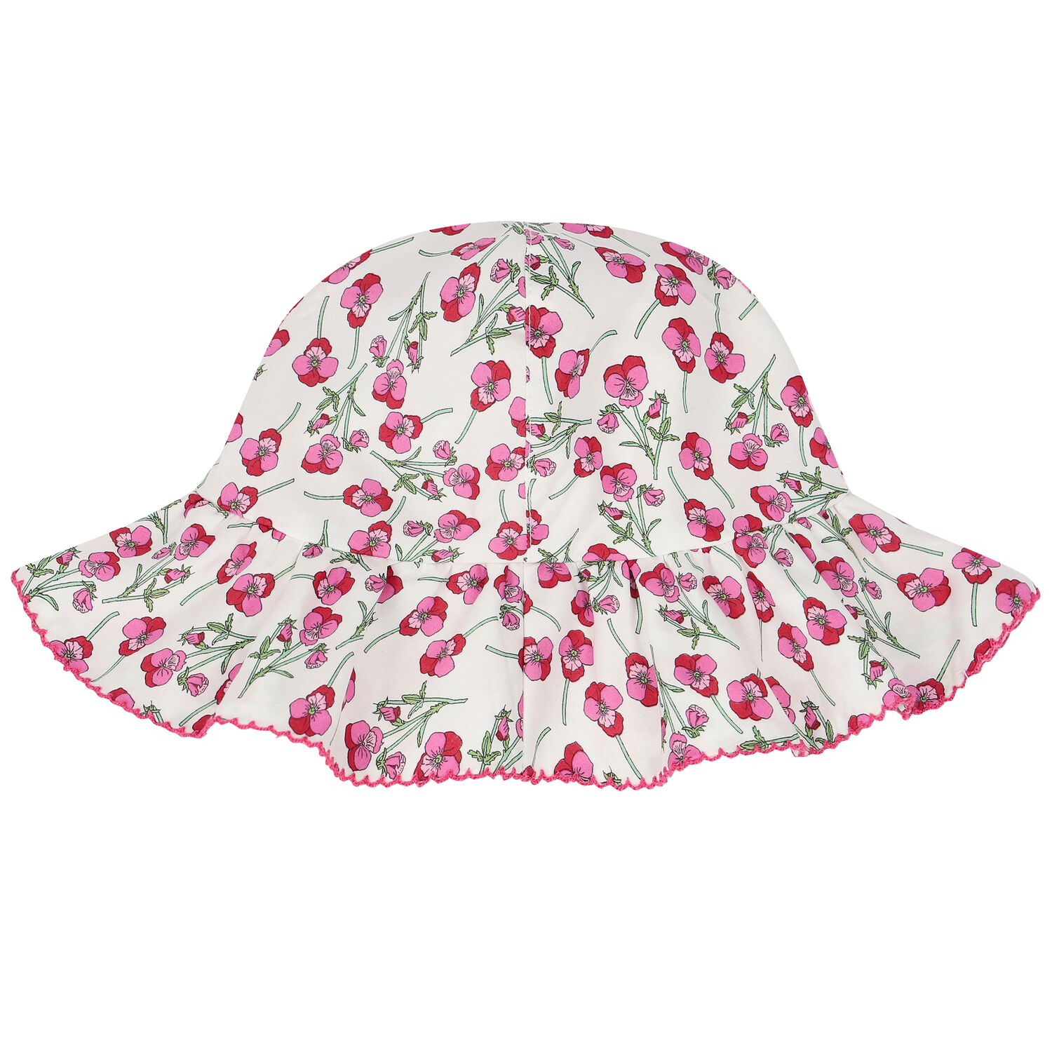 Baby Girls White Floral Hat, 1, hi-res