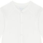 White Cotton Logo Babygrow, 1, hi-res