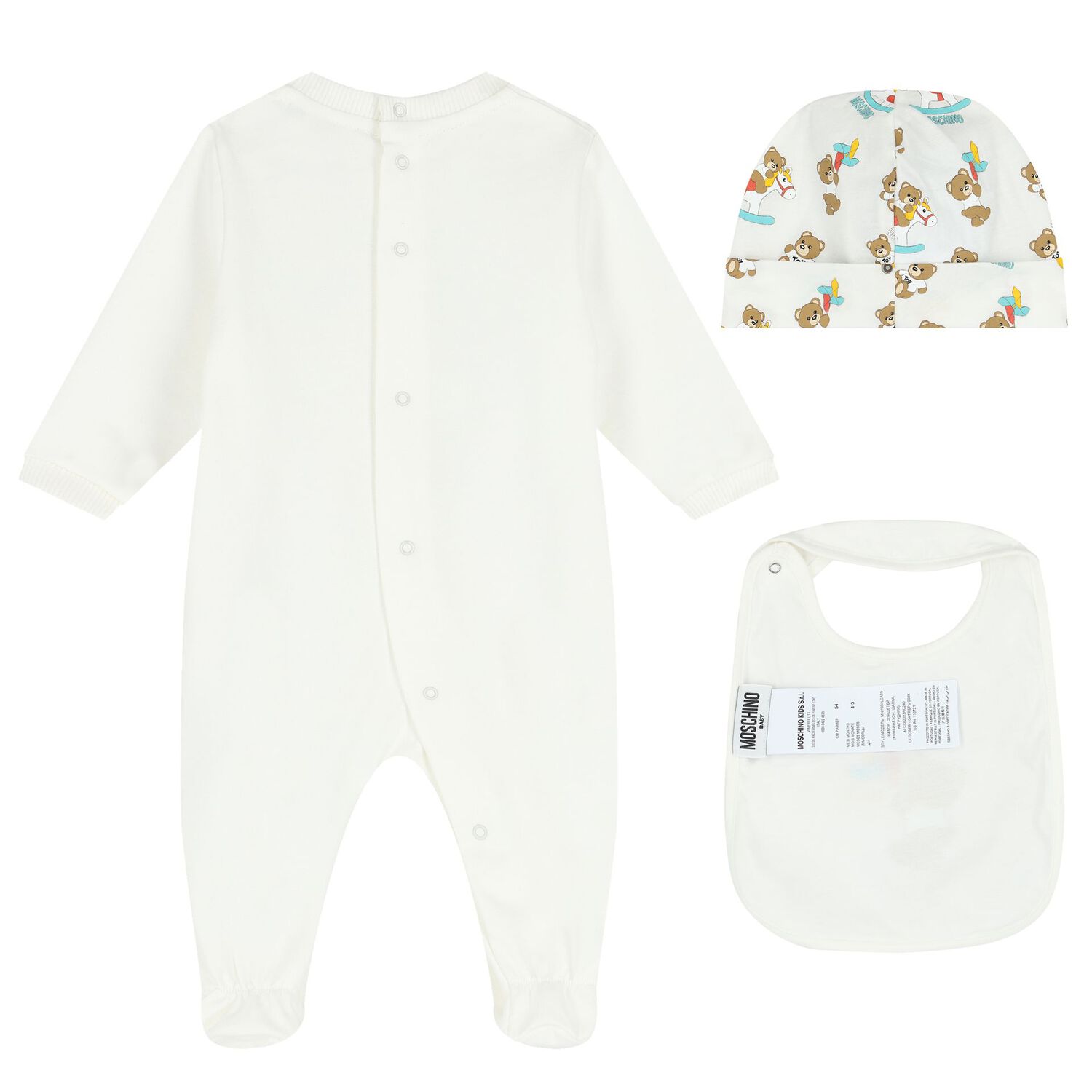 Ivory Teddy Bear Logo Babygrow Gift Set, 1, hi-res image number null