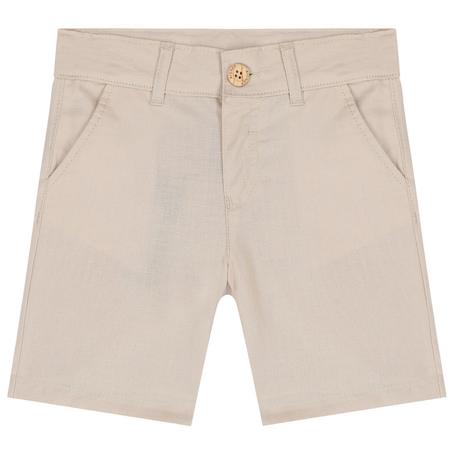 Younger Boys Beige Logo Shorts, 1, hi-res