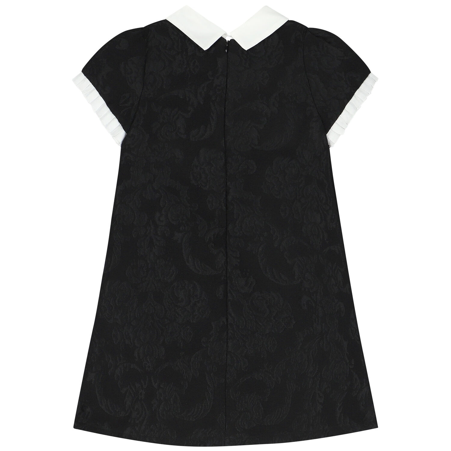Girls Black Jacquard Dress, 1, hi-res image number null