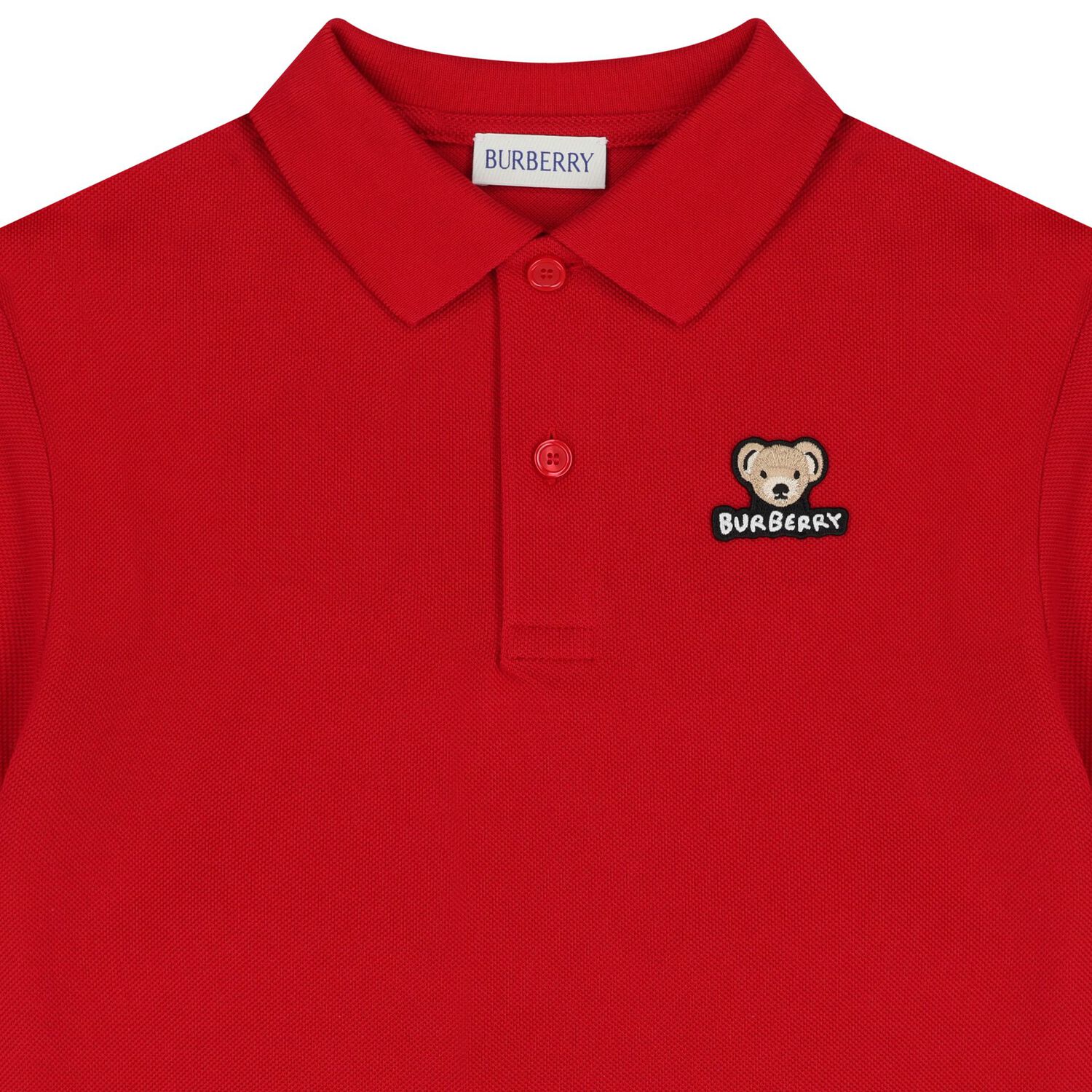 Boys Red Teddy Bear Polo Shirt, 1, hi-res