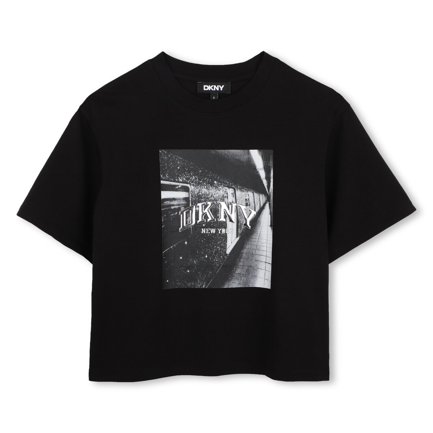 Girls Black Logo T-Shirt, 1, hi-res