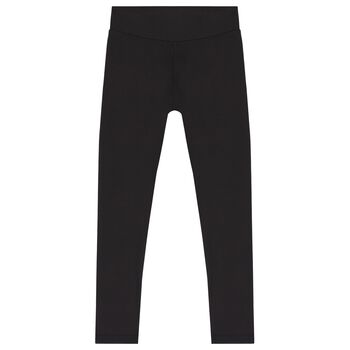 Girls Black Logo Softskin Leggings