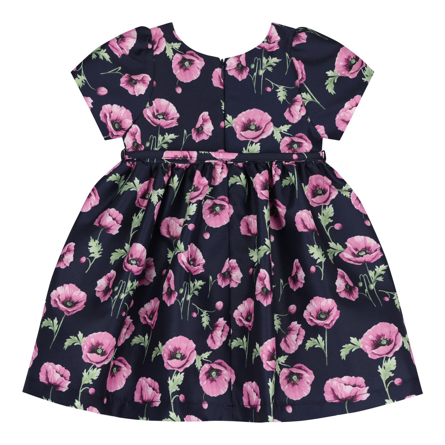 Younger Girls Navy Blue & Pink Floral Dress, 2, hi-res image number null