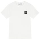Boys White Logo T-Shirt, 1, hi-res