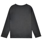 Boys Grey Logo Long Sleeve Top, 6, hi-res