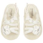 Baby Girls White Bow Sandals, 1, hi-res