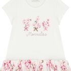 Girls White & Pink Cherry Blossom Dress, 1, hi-res