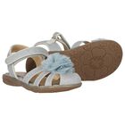 Younger Girls Silver Flower Sandals, 2, hi-res