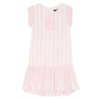 Girls Pink & White Striped Dress, 1, hi-res