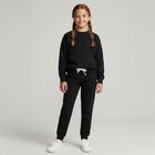 Girls Black Logo Joggers, 1, hi-res