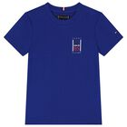Boys Blue Cotton Graphic T-Shirt, 1, hi-res