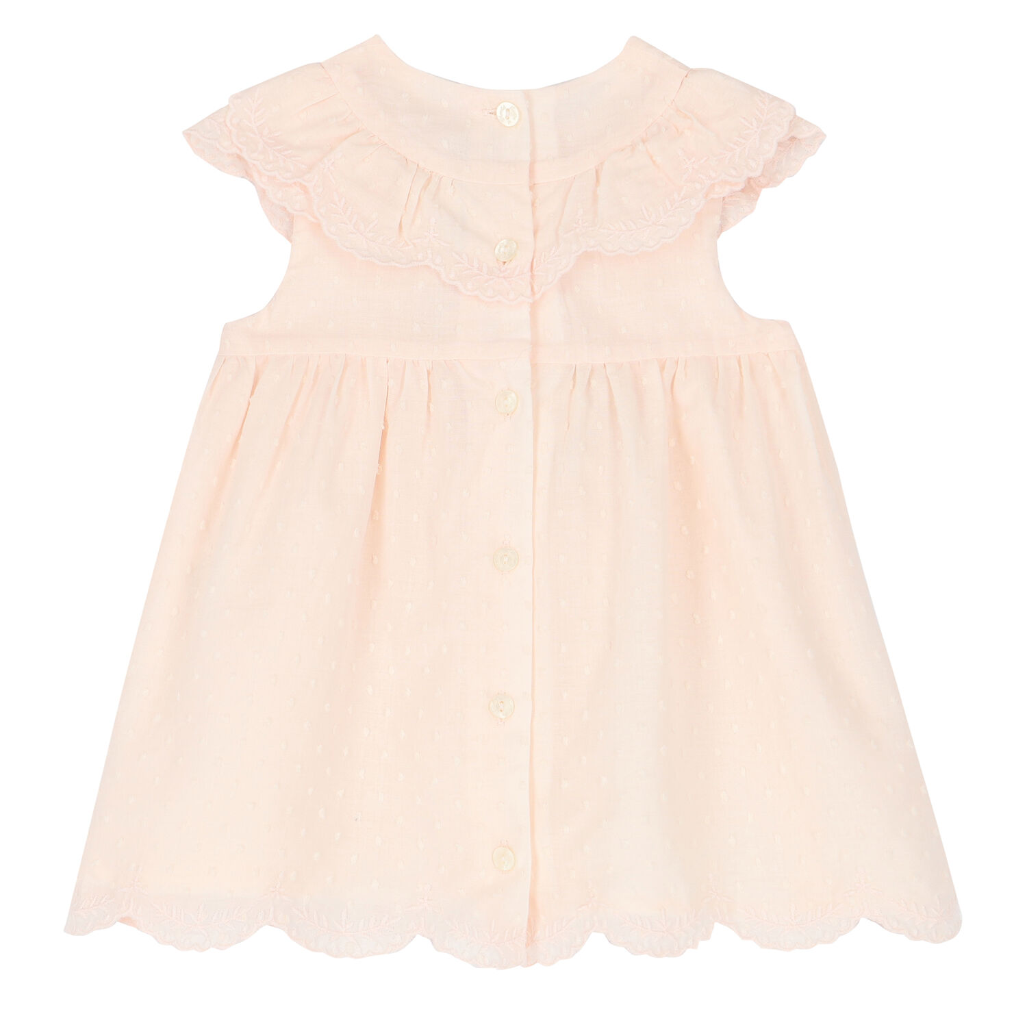 Younger Girls Pink Embroidered Dress, 1, hi-res
