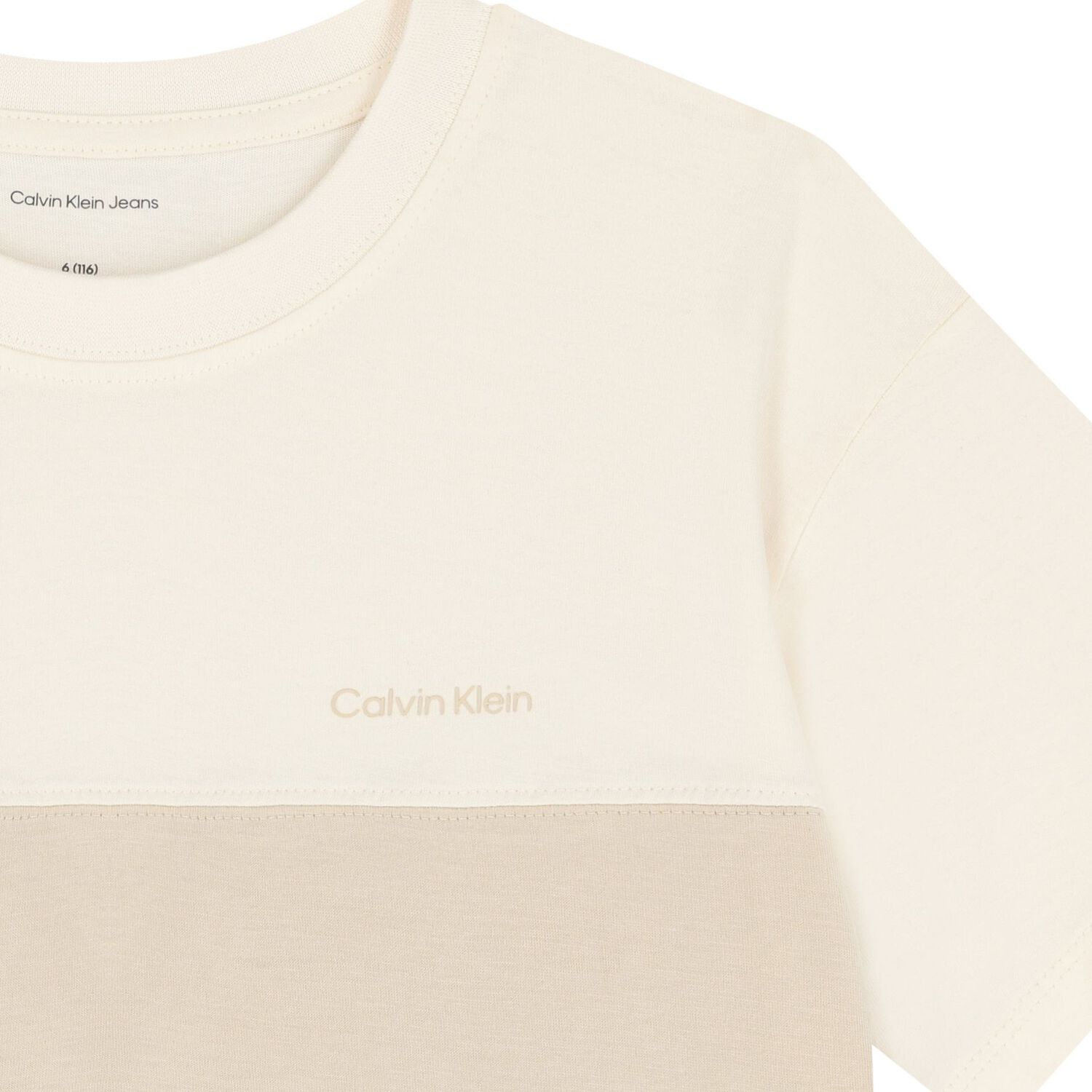 Boys Ivory & Beige Cotton T-Shirt, 2, hi-res image number null