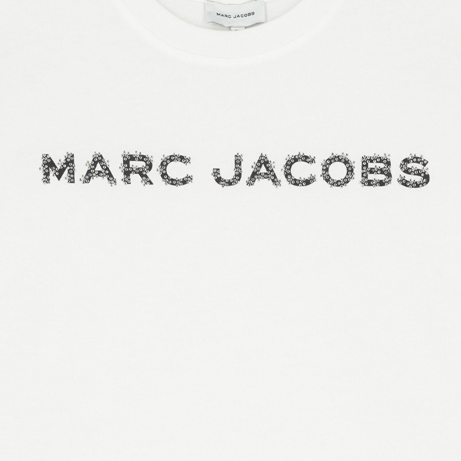Girls White Logo Rhinestones T-Shirt, 1, hi-res image number null