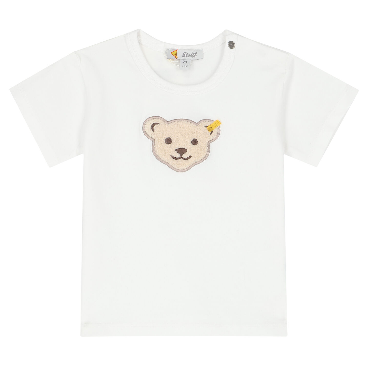 Baby Boys White Teddy T-Shirt, 1, hi-res image number null