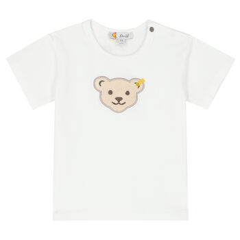 Baby Boys White Teddy T-Shirt
