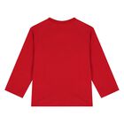 Younger Boys Red Slogan Long Sleeve Top, 2, hi-res
