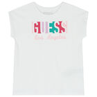 Girls White Logo T-Shirt, 1, hi-res
